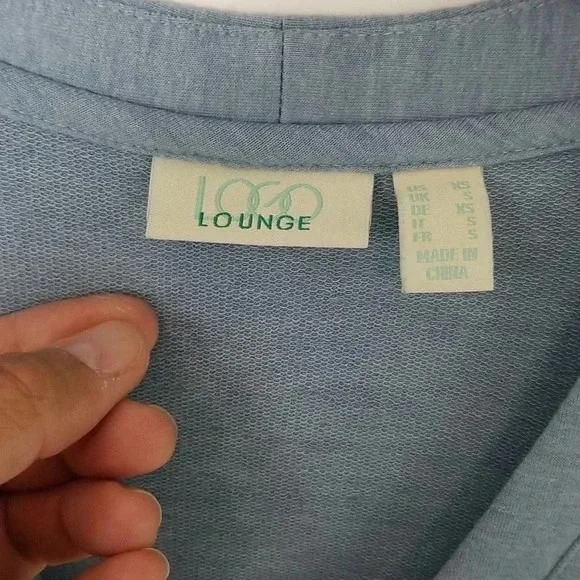 {LOGO Lori Goldstein Lounge} Light Blue Laced Zippered Loungewear Sweats… - Picture 9 of 11